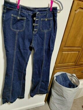 Dark Blue Women's Button-Fly Jeans